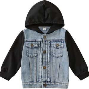 Little Bipsy Collection Stylish Denim and Black Kids Jacket